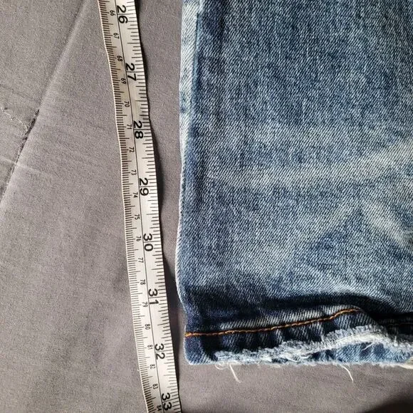 Affliction Jeans Mens Size 31x32 Ace Distressed Blue Dark Washed Y2K Denim - Picture 8 of 10